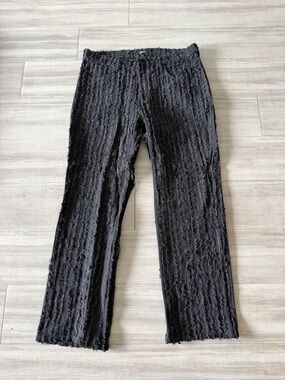 Black Men's Textured Straight-Leg Pants (36x32)
